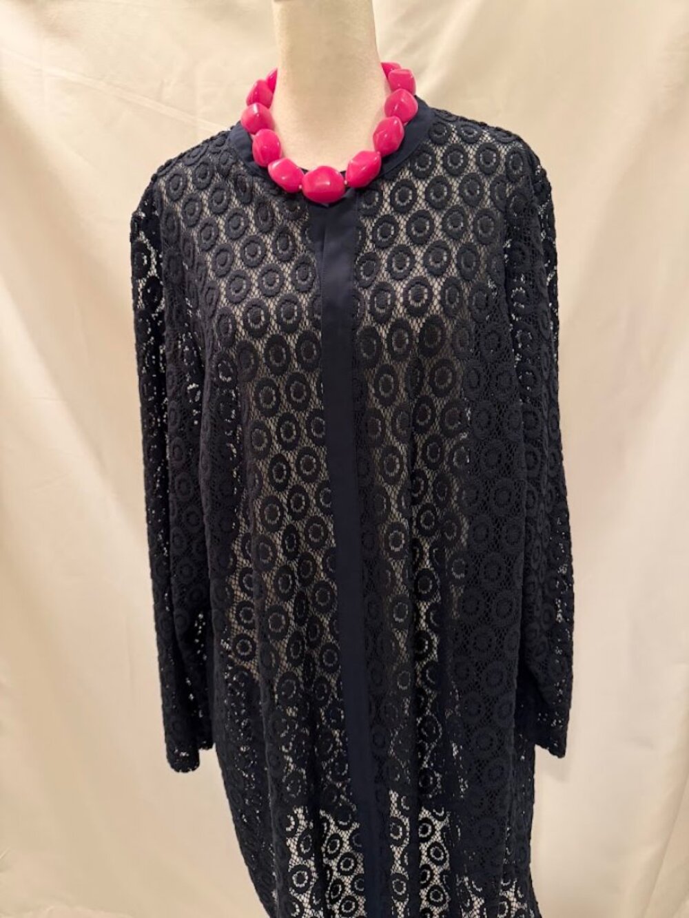 NWOT ALFANI Navy Blue Open-Front Cardigan (100% Polyester) - 3x